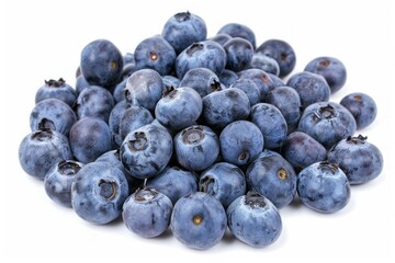 Fresh blueberries on white background. Artificial intelligence image