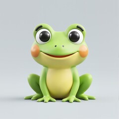 A green and yellow toy frog.