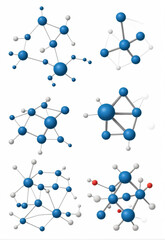Scientific molecular structure vector design elements