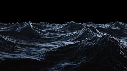 Wavy Black Vector Background with Hi-res Ultra-realistic Details