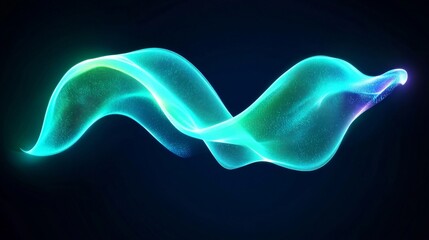 Ethereal Flowing Light Waves Creating a Vibrant Abstract Design in Dark Background