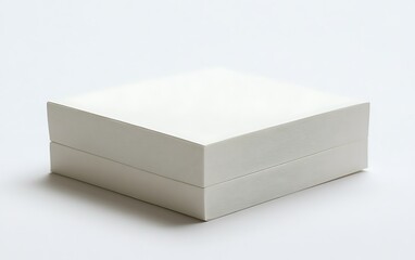 Fototapeta premium White square box on white background, packaging mockup