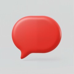 A red speech bubble is floating on a gray background.