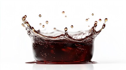 Dark Liquid Splash Isolated on White Background