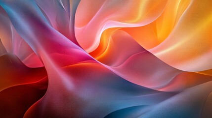 Obraz premium Colorful Abstract Waves Flowing Together in a Beautiful Harmonious Composition