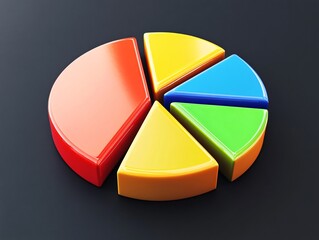 Obraz premium Pie Chart Icon in Photorealistic Style