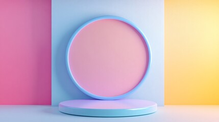 Minimalistic Colorful Circle Frame Structure Background Image