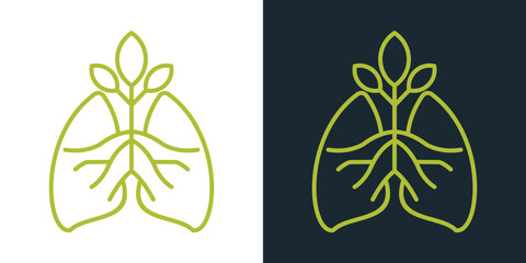 Lung care logo designs nature lungs logo concept
