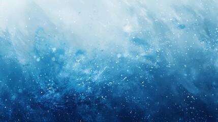 Painting Background with Ocean Waves in Sky Blue and Gentle Snowfall for a Calm and Simple Scene