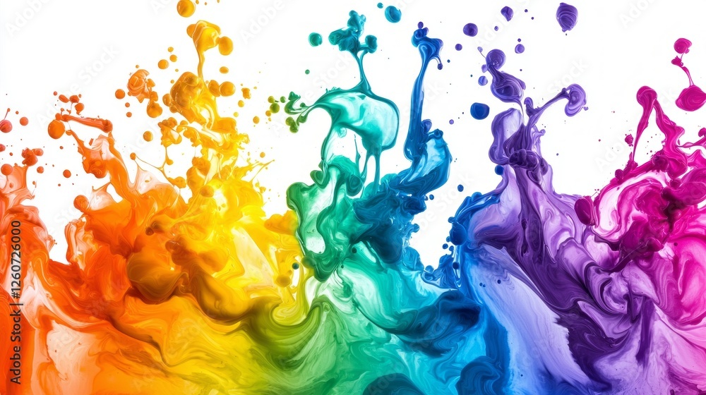Poster Dynamic hues swirl and blend in an expressive masterpiece, showcasing a vibrant array of colors. The interplay of shades evokes energy and inspiration, inviting deeper contemplation