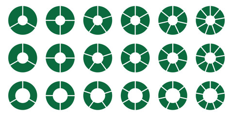 Pie charts infographic element round shape, Circle division infographic icon set. circles section graph, Pie chart round. 