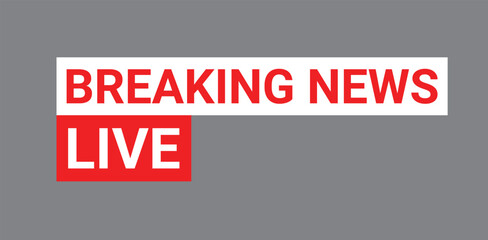 Live Breaking News Broadcast Banner on Television Screen. Vector Illustration.