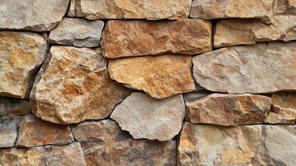 Obraz premium Close-up stone wall texture, natural stonework