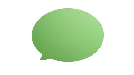 Green speech bubble communicating a message on transparent background
