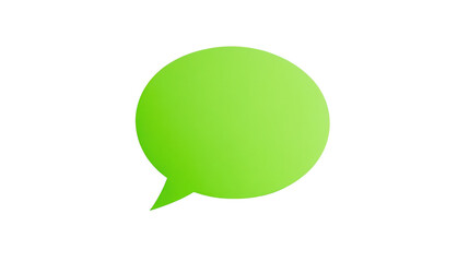 Green speech bubble communicating ideas on transparent background