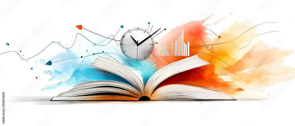Poster exploring time management techniques in personal development digital landscape infographic creative 
