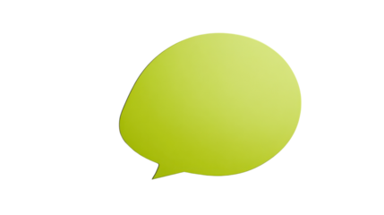 Green speech bubble communicating on transparent background