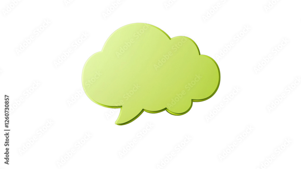 Poster green speech bubble floating on transparent background representing communication