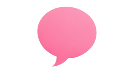 Pink speech bubble communicating on transparent background