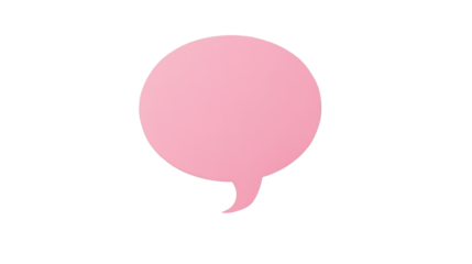 Pink speech bubble communicating on transparent background