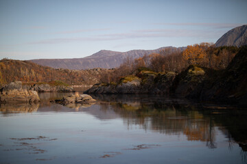 Reine town and the Arctic Ocean in the Lofoten Islands, Norway