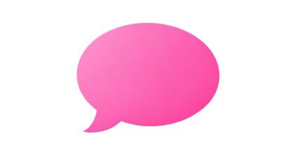 Pink speech bubble communicating on transparent background