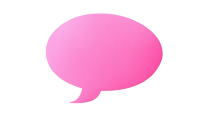 Pink speech bubble communicating on transparent background