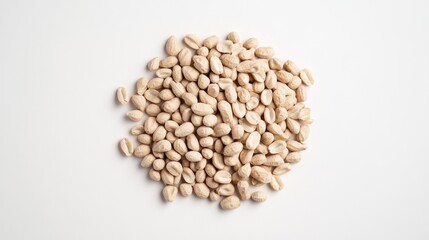 Fototapeta premium Pile of shelled peanuts on white background