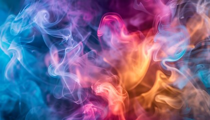 Fototapeta premium Abstract smoke background, multicolored smoke from the incense sticks