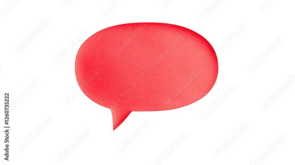 Poster red speech bubble floating on transparent background