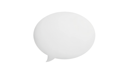 White speech bubble communicating on transparent background