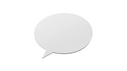 White speech bubble communicating on transparent background