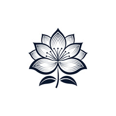 flower silhouette logo vector line art logo design