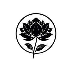 flower silhouette logo vector line art logo design