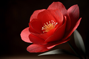  single red paper flower