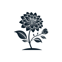 flower silhouette logo vector line art logo design