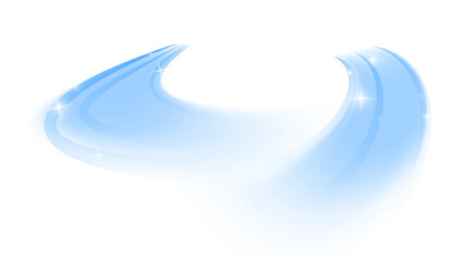 Air flow set of vector elements, light effect blowing from an air conditioner, purifier or humidifier, directing flow air