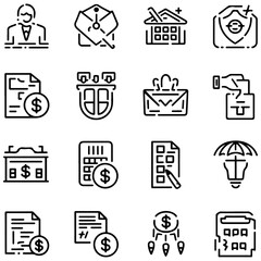 Taxes and accounting line icons collection. Thin outline icons pack. UI icon collection. Set of line web pictogram...........