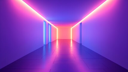 purple corridor with neon light