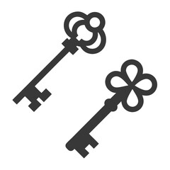 Vintage Key Icons vector for Security and Access Branding
