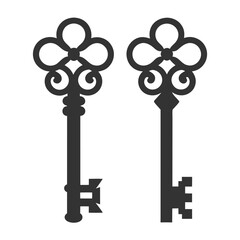 Vintage Key Icons vector for Security and Access Branding