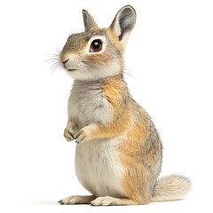 Cute bunny rabbit standing, white background, pet animal