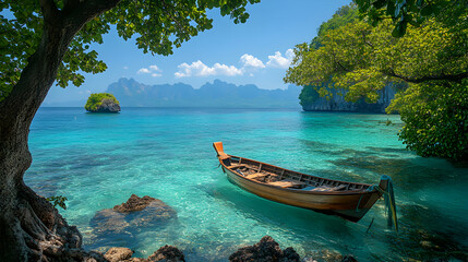 Turquoise waters and tropical islands, A peaceful scene in Thailand