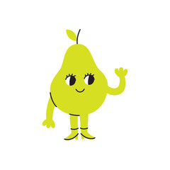 Vector logo design template and graphic element for advertising, branding, heart shape and love, funny cartoon illustrations with smiling character, healthy food mascot