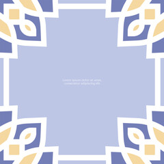 Series of beautiful retro vintage pastel blue princess tiles colored glass for background, frame, page, cover, border, print, etc