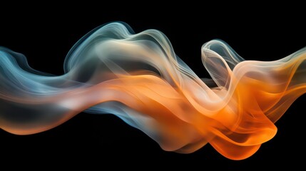Obraz premium Abstract smoke trails, dynamic flow, black background. Possible use Stock photo