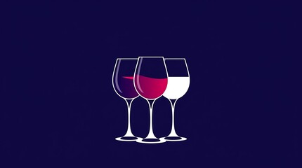 A glass of red wine is next to two glasses of wine.