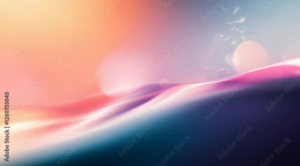 Poster this abstract wave design features vibrant colors and soft gradients, creating a visually stunning b