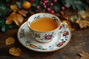 Fototapeta premium Cup Of Tea From Above