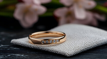 Precious gold rings for on a background, Wedding rings for a couple.